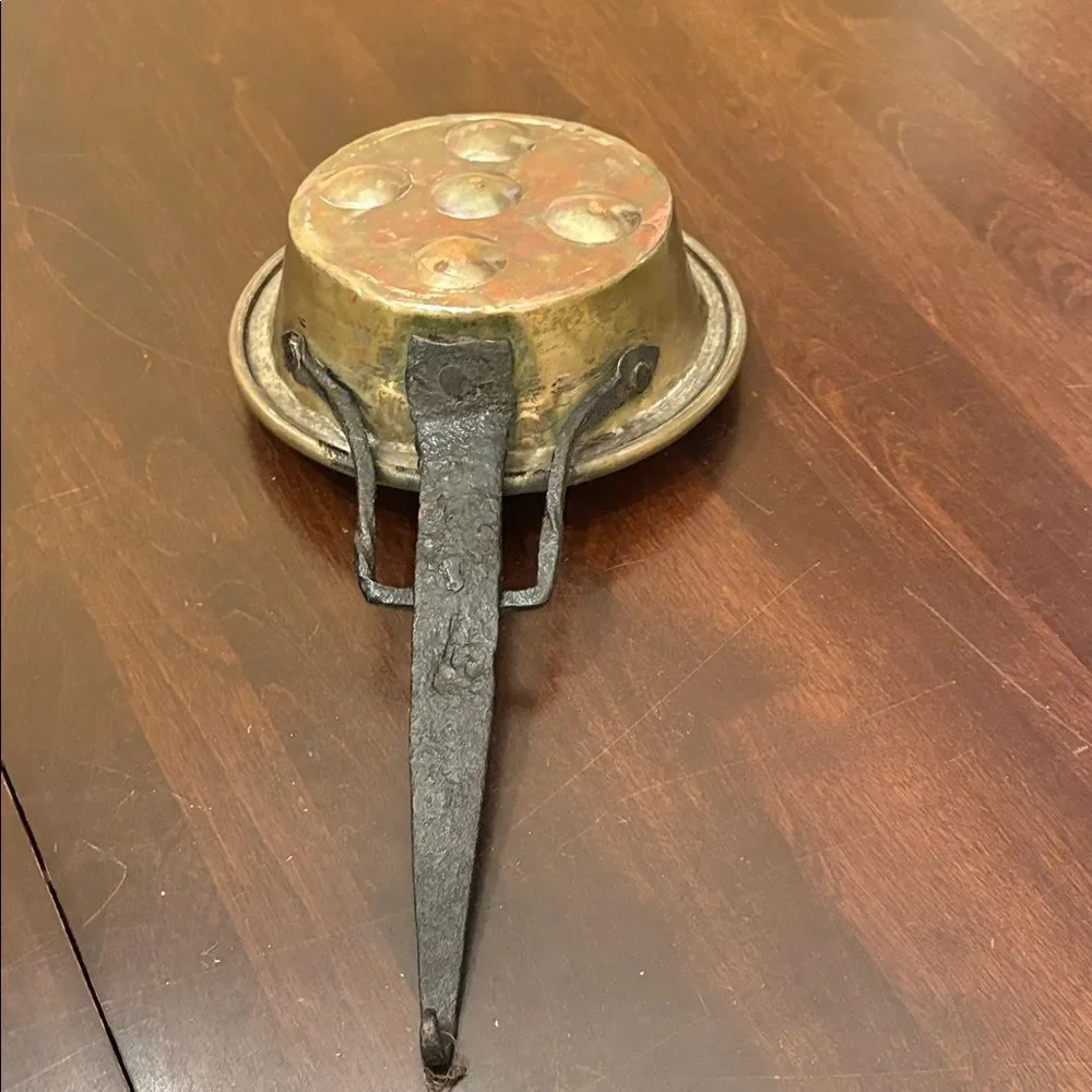 Vintage Copper and Cast Iron Escargot Egg Poacher Pan